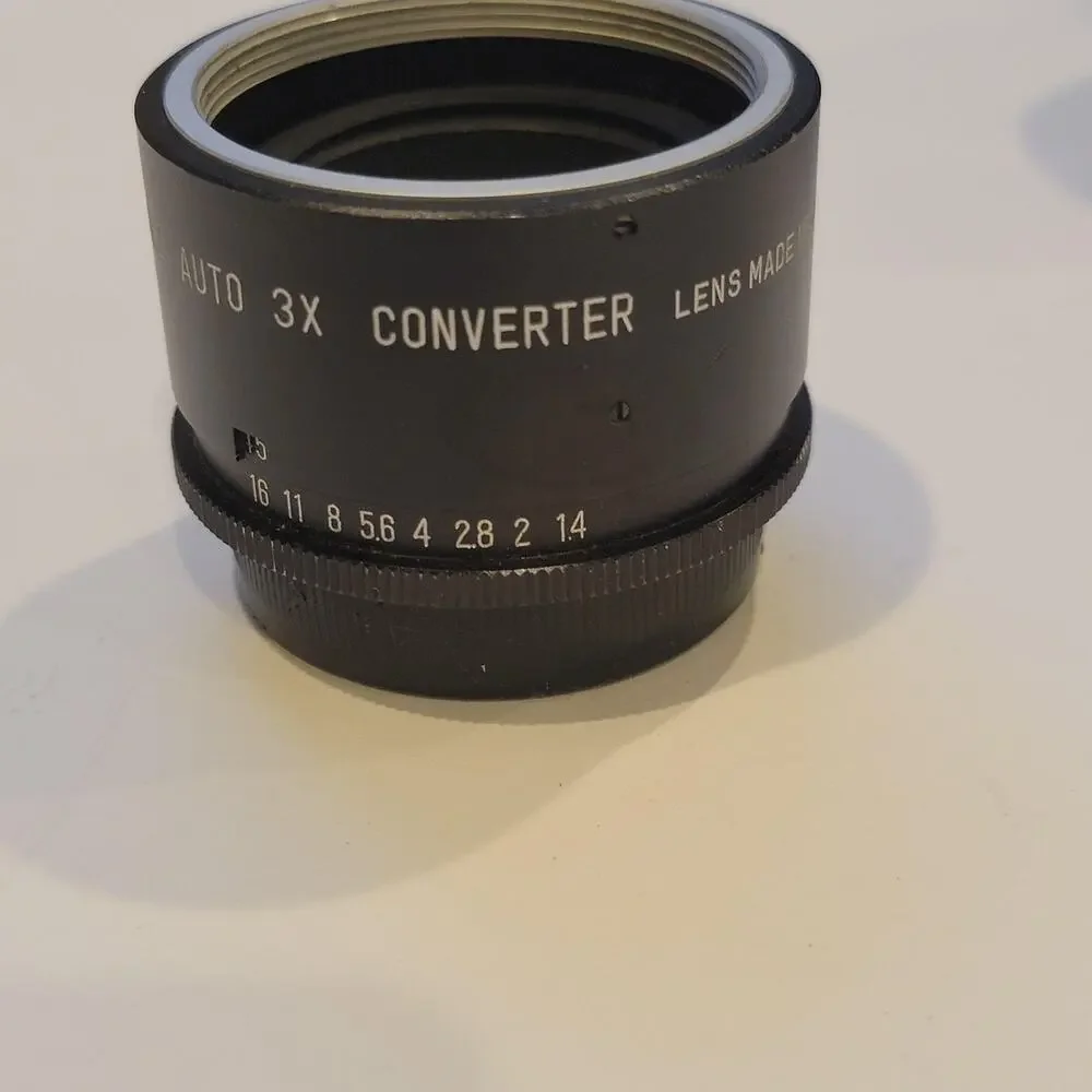 Vintage Auto 3X Converter SLR Teleconverter Lens Adapter Black Film Camera